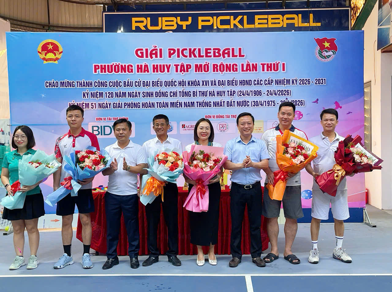 GIẢI PICKLEBALL PHƯỜNG HÀ HUY TẬP MỞ RỘNG LẦN THỨ NHẤT NĂM 2026 THÀNH CÔNG TỐT ĐẸP