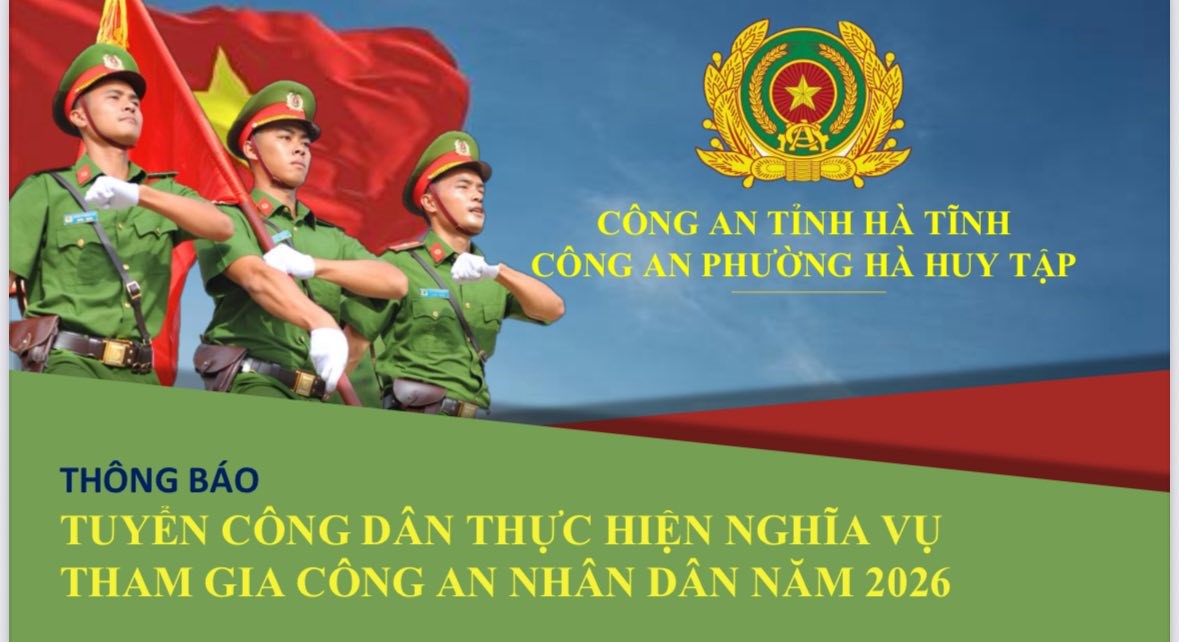 THÔNG BÁO TUYỂN CÔNG DÂN THỰC HIỆN NGHĨA VỤ THAM GIA CÔNG AN NHÂN DÂN NĂM 2026