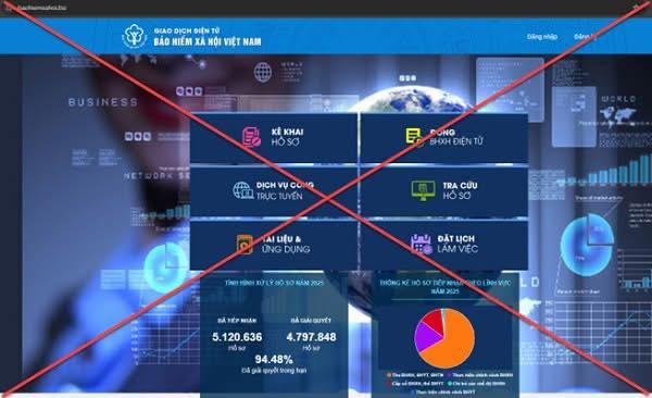 TIẾP TỤC XUẤT HIỆN TRANG WEB GIẢ MẠO BẢO HIỂM XÃ HỘI VIỆT NAM