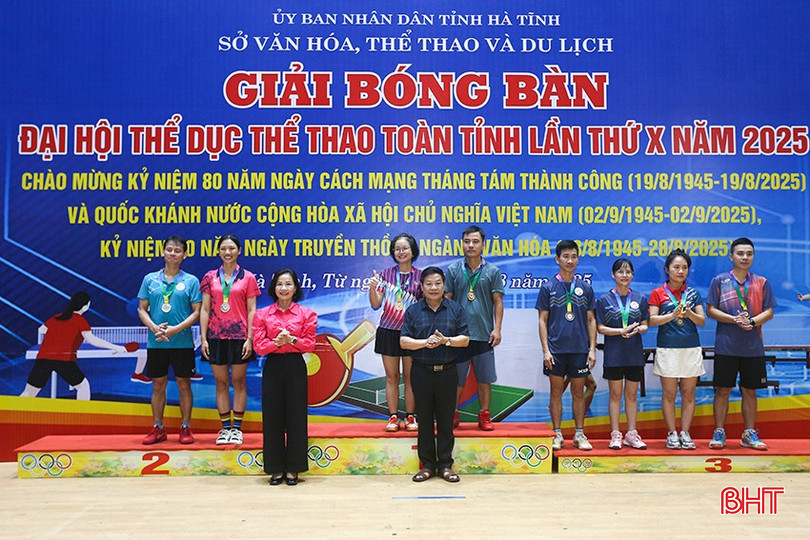 PHƯỜNG HÀ HUY TẬP GIÀNH 2 HUY CHƯƠNG VÀNG, 1 HUY CHƯƠNG BẠC TẠI GIẢI BÓNG BÀN ĐẠI HỘI TDTT HÀ TĨNH LẦN THỨ X