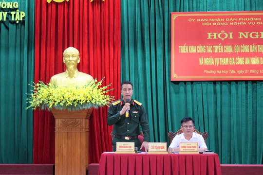 Phường Hà Huy Tập triển khai công tác tuyển chọn và gọi công dân nhập ngũ năm 2027