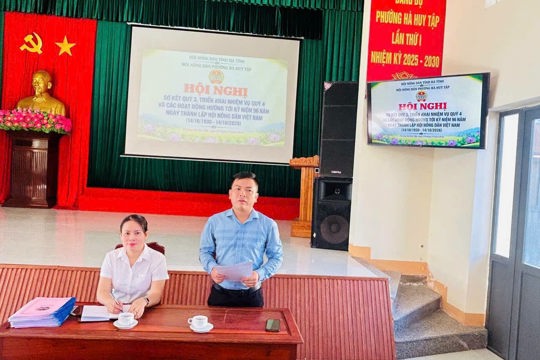 Hội Nông dân phường Hà Huy Tập sơ kết công tác hội quý III, triển khai nhiệm vụ trọng tâm, tạo khí thế thi đua trong những tháng cuối năm 2026 