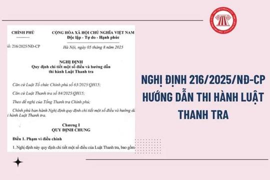 Toàn văn Nghị định 216/2025/NĐ-CP hướng dẫn thi hành Luật Thanh tra