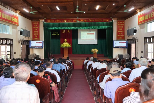 Đảng bộ phường Hà Huy Tập kết nối đường truyền trực tiếp Hội nghị toàn quốc quán triệt Nghị quyết Trung ương 4 khóa XIV