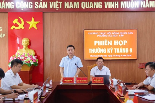 Thường trực HĐND phường Hà Huy Tập khóa II  họp phiên thường kỳ tháng 9 năm 2026 