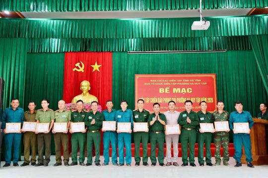 Phường Hà Huy Tập hoàn thành xuất sắc cuộc diễn tập chiến đấu phòng thủ năm 2026