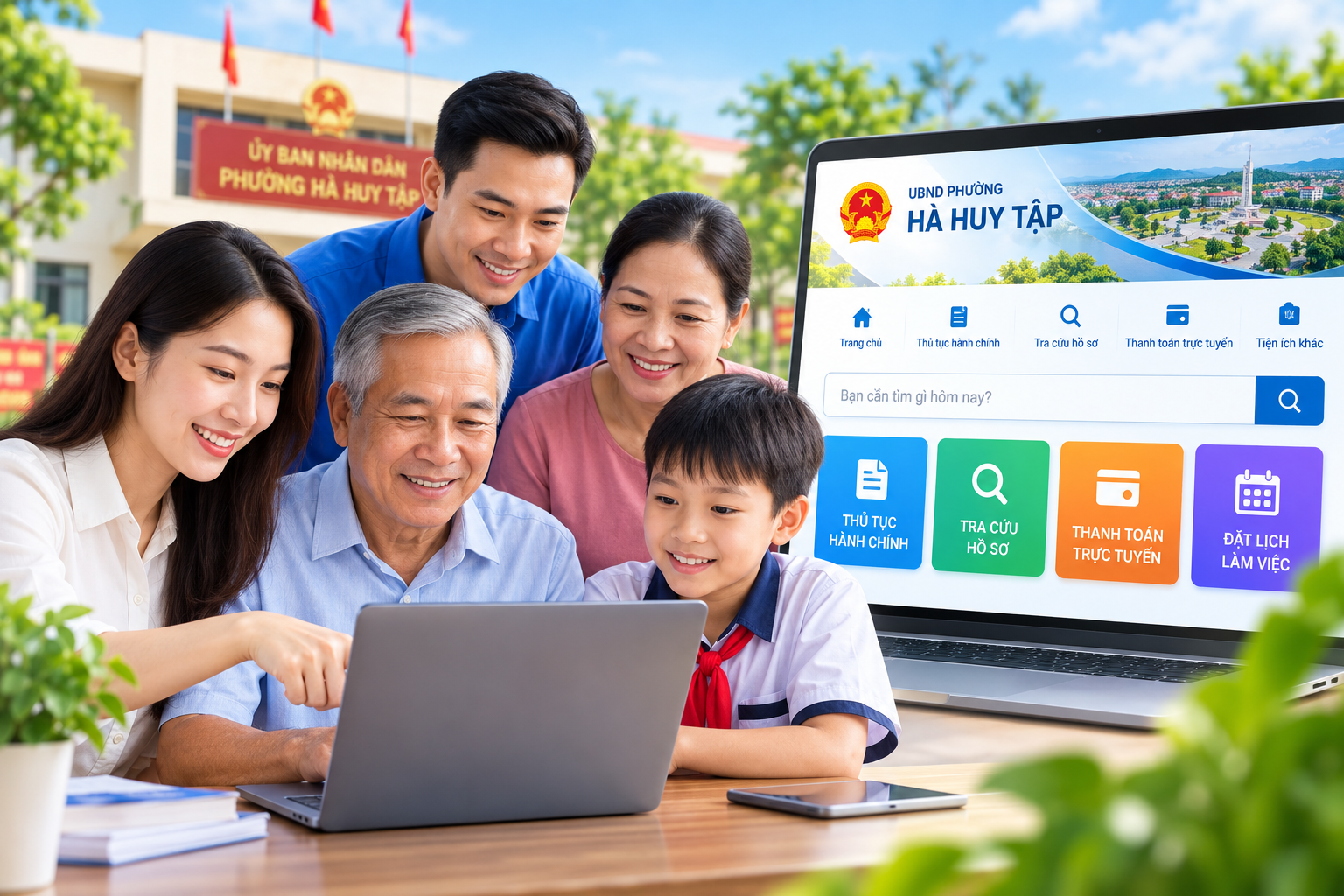 Phường Hà Huy Tập xây dựng Trang web tiện ích số, hướng tới “một nền tảng - nhiều ứng dụng - dữ liệu dùng chung”