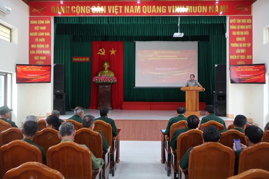 Hội Cựu chiến binh phường Hà Huy Tập quán triệt Nghị quyết Đại hội lần thứ VIII  và tập huấn nghiệp vụ công tác Hội  