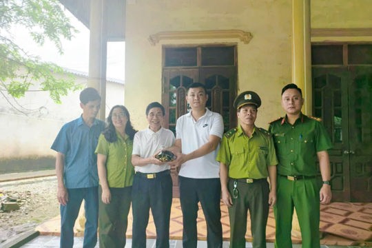 Người dân phường Hà Huy Tập tự nguyện giao nộp cá thể rùa cổ sọc