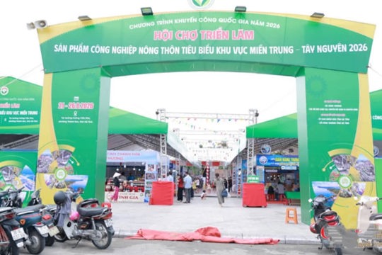 Sôi nổi Hội chợ triển lãm sản phẩm công nghiệp nông thôn tiêu biểu khu vực Miền trung - Tây nguyên năm 2026 