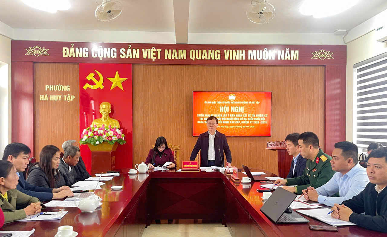 PHƯỜNG HÀ HUY TẬP TRIỂN KHAI KẾ HOẠCH LẤY Ý KIẾN NHẬN XÉT VỀ TÍN NHIỆM CỬ TRI NƠI CƯ TRÚ ĐỐI VỚI NGƯỜI ỨNG CỬ ĐẠI BIỂU HĐND PHƯỜNG NHIỆM KỲ 2026 - 2031 