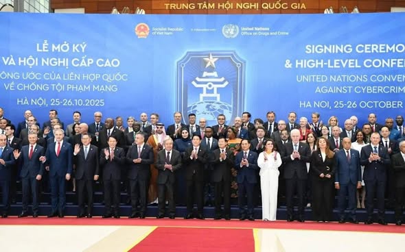 Lễ đón chính thức các Trưởng đoàn tại Lễ mở ký Công ước Liên hợp quốc về chống tội phạm mạng